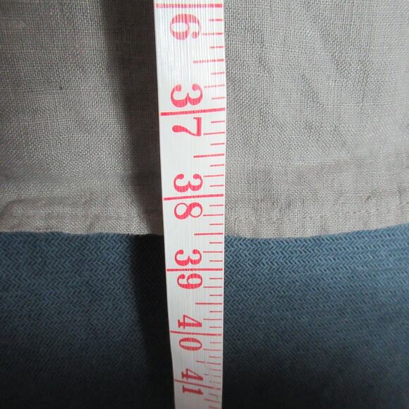 Lina Tomei Dress Large Taupe Linen Beaded Stretch Knit Career Sustainable Italy - Picture 5 of 9